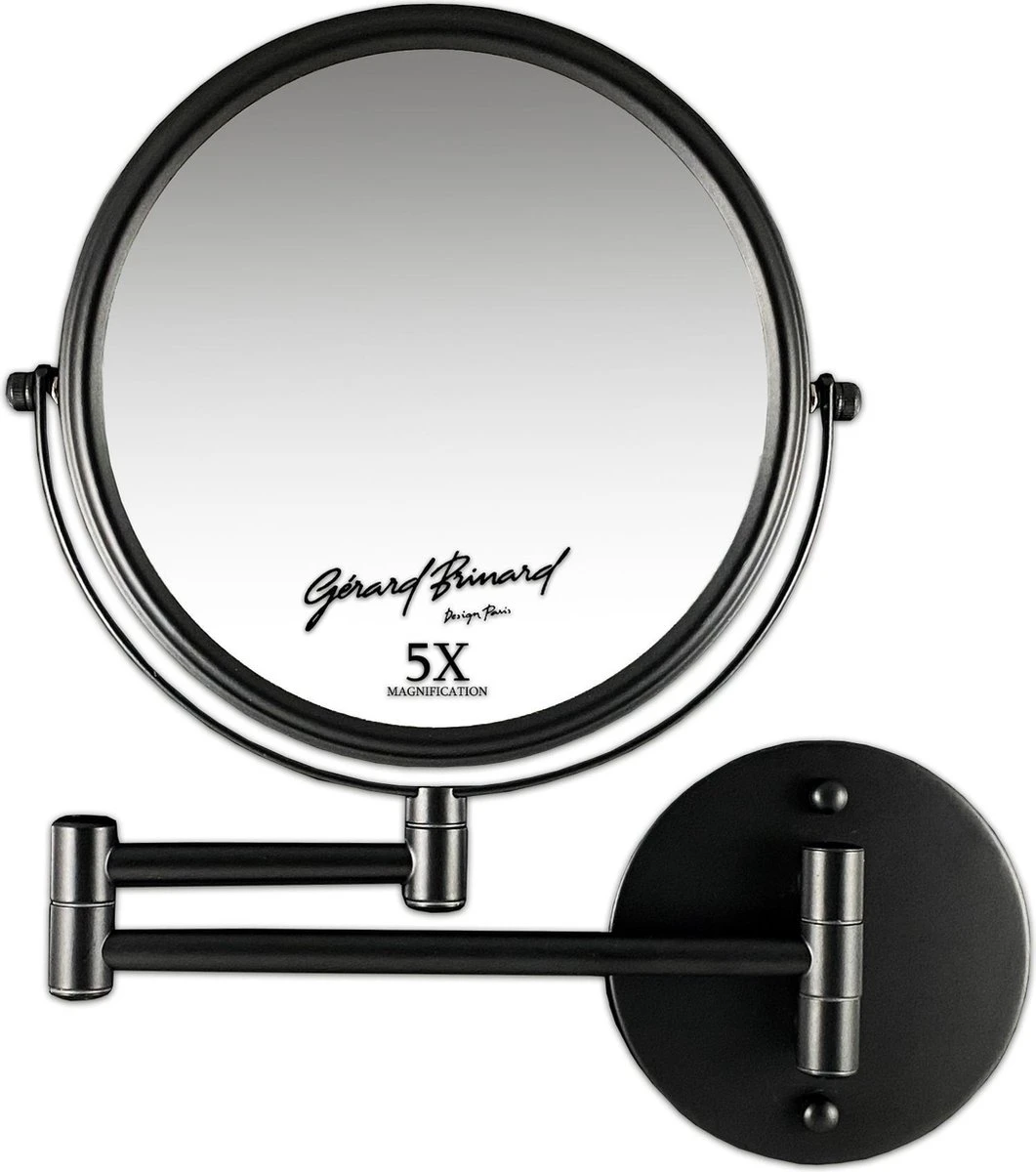 Make-up Wandspiegel Knikarm Mat Zwart - 5x Vergroting 20cmØ 5 Make-up Wandspiegel Knikarm Mat Zwart - 5x Vergroting 20cmØ - Afbeelding 3