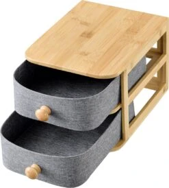 Bureau Organizer Arsivik Met 2 Lades Bamboe 15,5x18x23 Cm -Mode-Cosmetica Winkel 1080x1200 2