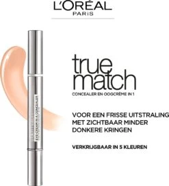 L’Oréal Paris - True Match Eye-Cream In A Concealer - 1-2R Rose Porcelain 18 L’Oréal Paris - True Match Eye-Cream In A Concealer - 1-2R Rose Porcelain -Mode-Cosmetica Winkel 1093x1200