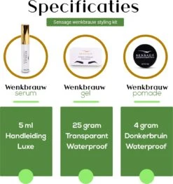 Sensage Wenkbrauwgel Set | Brow Soap | Pomade Donkerbruin | Wenkbrauw Serum | Wenkbrauw Borstel 3 Stuks -Mode-Cosmetica Winkel 1126x1200 5