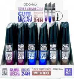 D'Donna - Curl Mascara - Paars - Waterproof - 1 Flesje Met 8 Gram Inhoud -Mode-Cosmetica Winkel 1128x1200 5