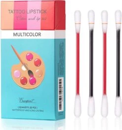 Bellive Tattoo Lipstick Red - Lipstick Dames - Tiktok - Lippenstift Wattenstaafje 20 Stuks - Lipstick Set - Waterproof Lipstick - Lippenstift Langhoudend - Long Lasting Lip Gloss - Multicolor