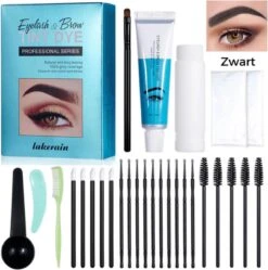 2 In 1 - Henna Wenkbrauwverf En Wimperverf - Zwart - Henna Brows - DIY Henna Brows Kit - Starterspakket Met Vele Extra's - 30 Ml