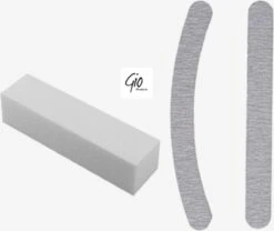 Merkloos Nagel Vijlen Set Kunstnagels / Witte Blokvijl 100 / 100 + Zebra Vijl Banaan 100 / 180 + Zebra Vijl Recht 100 / 180 GIT - High Quality - Professionele Markt