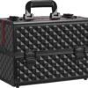 Make-upkoffer, Kapperskoffer, Cosmeticakoffer, Lege Nagelkoffer, Multikoffer, Afsluitbaar Voor Nageldesign/massageolie/fotoapparatuur, 34,7 X 22,2 X 25 Cm , Volledig Zwart HM-YAHEE-411233 -Mode-Cosmetica Winkel 1200x1038 3
