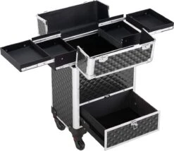 Monkey's Aluminium Kapperskoffer - Zwart - Beauty Case - Cosmeticakoffer - Make-upkoffer - Trolley - 360 Graden Wielen - 34 X 24 X 55.5 Cm 17 Monkey's Aluminium Kapperskoffer - Zwart - Beauty Case - Cosmeticakoffer - Make-upkoffer - Trolley - 360 Graden Wielen - 34 X 24 X 55.5 Cm -Mode-Cosmetica Winkel 1200x1039 1