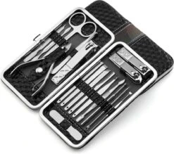 Luxe Manicure En Pedicure Set - Nagelverzorging - Nail Art - 18 Delig - Zwart