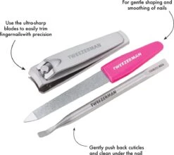 Tweezerman Mini Nagelset - RVS - Manicureset Met Nagelvijl, Nagelknipper, Bokkenpoot En Nagelriemknipper - Roze -Mode-Cosmetica Winkel 1200x1068 2