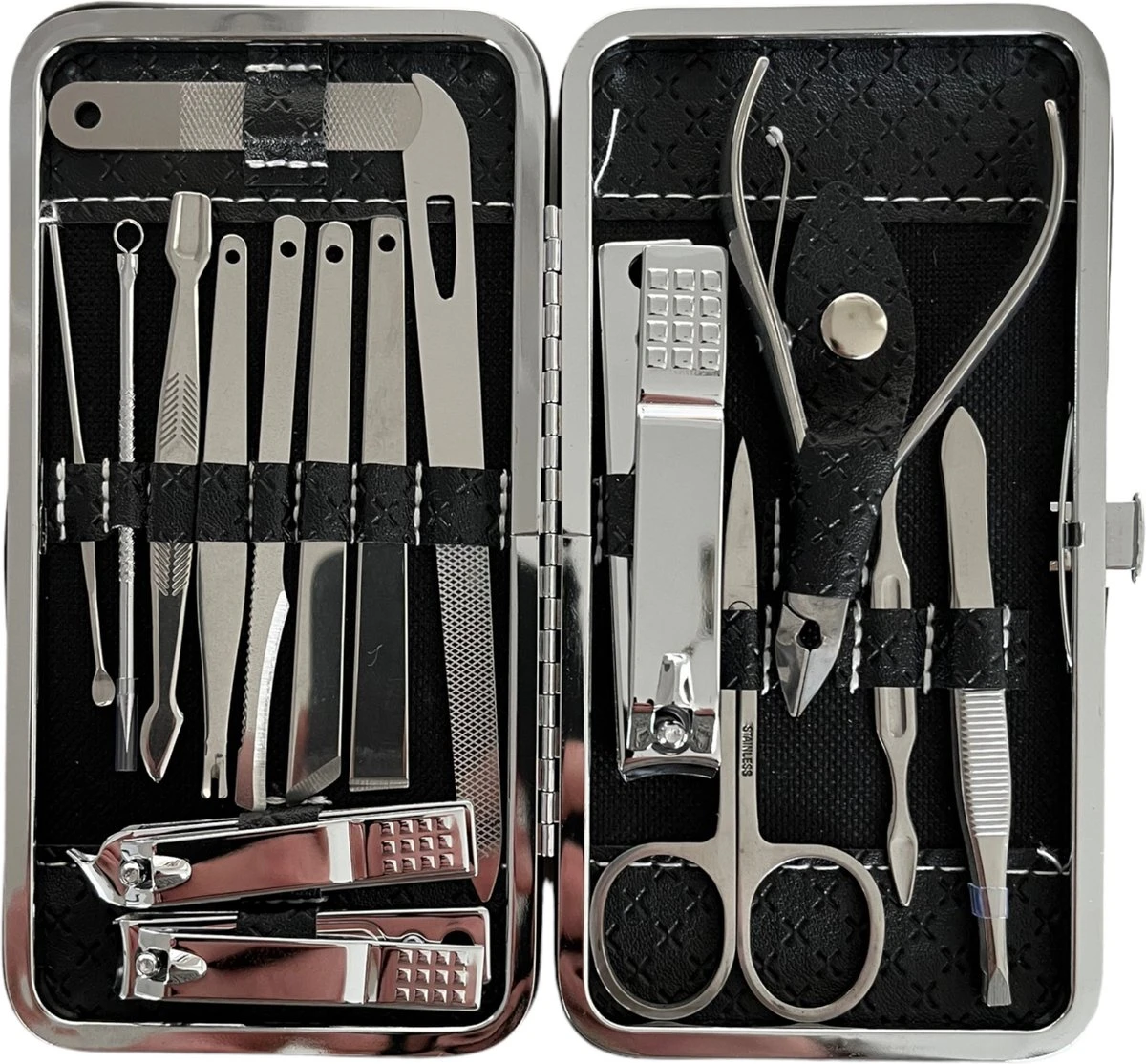 Medies - Luxe Manicureset 16 Delig Met Lederen Luxe Etui | Pedicure Set | Manicure Etui | Manicure Sets | Pedicure Sets | Nagelverzorging | Nagelknippers | Comedonlepels | Nagelvijl | Nagelriemknipper | Teennageltang | Nagelschaar | RVS 9 Medies - Luxe Manicureset 16 Delig Met Lederen Luxe Etui | Pedicure Set | Manicure Etui | Manicure Sets | Pedicure Sets | Nagelverzorging | Nagelknippers | Comedonlepels | Nagelvijl | Nagelriemknipper | Teennageltang | Nagelschaar | RVS - Afbeelding 7