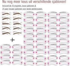 Merkloos Wenkbrauw Stempel – Brow Stamp – Stempelset – Make Up – Bruin – Incl. 34 Sjablonen – Incl. Wenkbrauw Borstel – Waterproof - Herbruikbaar - Cadeau Voor Haar -Mode-Cosmetica Winkel 1200x1128 5