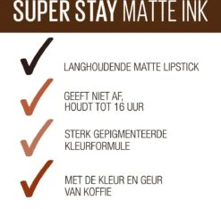 Maybelline SuperStay Matte Ink Lipstick - 260 Hazelnut Hypnotizer - Nude Lippenstift - 5 Ml 25 Maybelline SuperStay Matte Ink Lipstick - 260 Hazelnut Hypnotizer - Nude Lippenstift - 5 Ml -Mode-Cosmetica Winkel 1200x1135 3