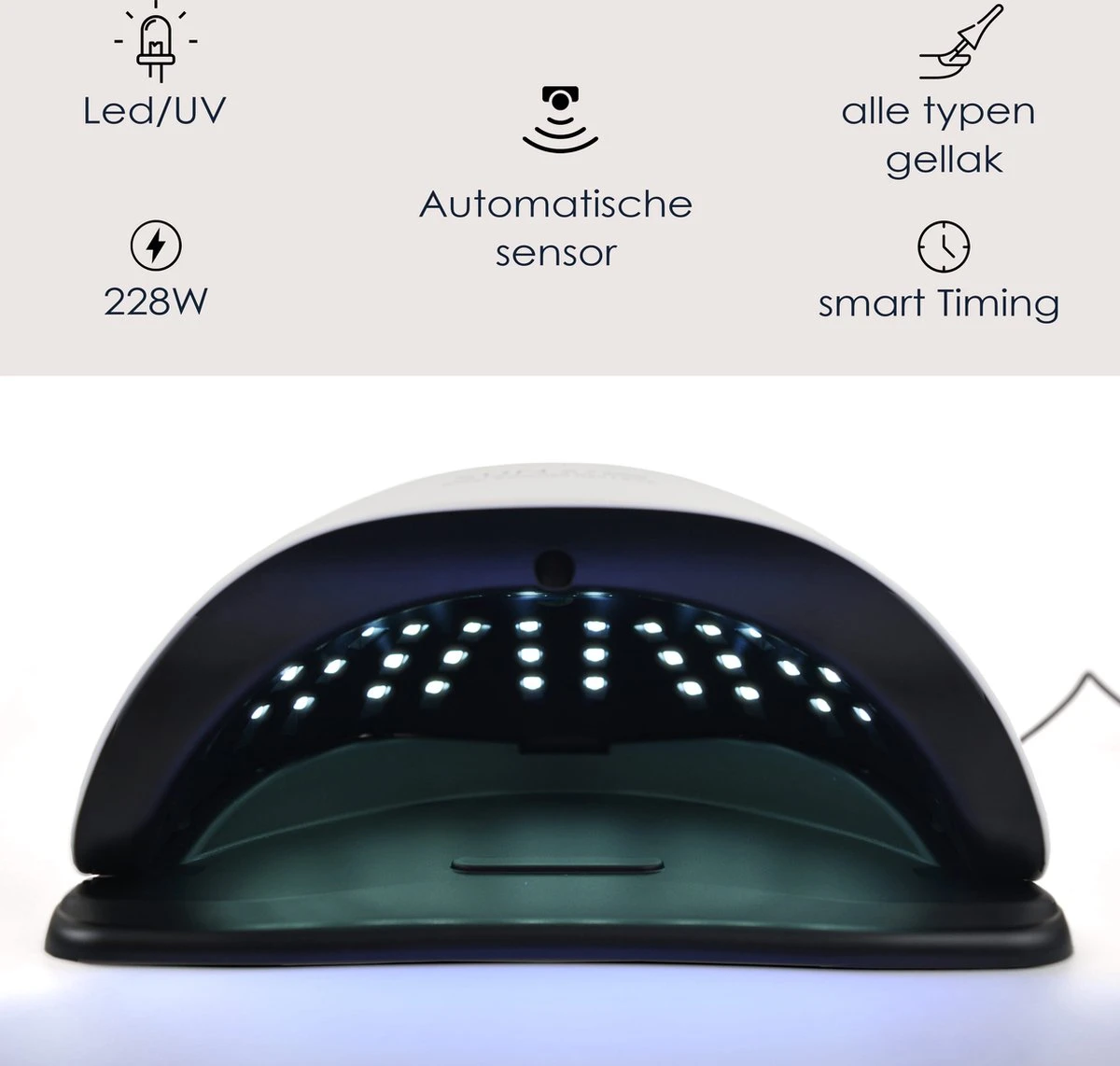Nageldroger - LED Lamp Nagels - 57 LEDs - Geschikt Voor Elke Gellak En Nagellak - Valentijn Cadeautje 4 Nageldroger - LED Lamp Nagels - 57 LEDs - Geschikt Voor Elke Gellak En Nagellak - Valentijn Cadeautje - Afbeelding 2