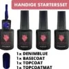 #DENIMBLUESERIE - Influence Gellac - Blauwe Gellak - Gellak Blauw UV - UV Gellak - Gel Nagellak - Basecoat - Topcoat - Topcoatmat - No Wipe - Startersset - Kado Vrouw - Valentijns Cadeau - Kado Voor Haar - 4 X 10 Ml -Mode-Cosmetica Winkel 1200x1155 2