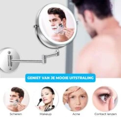 MH Products - Make Up Spiegel - Rond - Wanspiegel - Spiegellamp - 5x Vergroting - 17,5 Cm CM 10 MH Products - Make Up Spiegel - Rond - Wanspiegel - Spiegellamp - 5x Vergroting - 17,5 Cm CM -Mode-Cosmetica Winkel 1200x1161 8