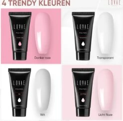 Lovae Cosmetics Polygel - Polygel Kit - Nagels Starterspakket - Nageltips - Builder Gel - Set Van 4 Kleuren - 4 X 30 Gr 25 Lovae Cosmetics Polygel - Polygel Kit - Nagels Starterspakket - Nageltips - Builder Gel - Set Van 4 Kleuren - 4 X 30 Gr -Mode-Cosmetica Winkel 1200x1177 5