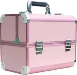 Confibel Cosmetica Koffer - Make Up Koffer Uitklapbaar - 5 Opbergbakken Make-up Koffer - Beautycase/Visagiekoffer /Cosmeticakoffer /Beautycase/ Nagelstylistekoffer - Roze -Mode-Cosmetica Winkel 1200x1177 7