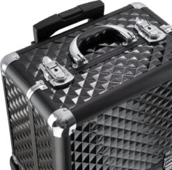 Dreamble Make-up Koffer - Make-up Trolley - Zwart - Rijdbaar - Met Wieltjes - Compact - 8 Vakken - Met Slot - 2 Sleutels -Mode-Cosmetica Winkel 1200x1186 8