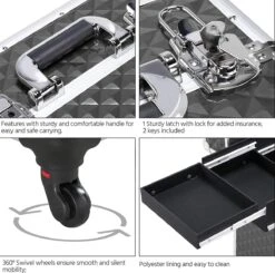 Monkey's Aluminium Kapperskoffer - Zwart - Beauty Case - Cosmeticakoffer - Make-upkoffer - Trolley - 360 Graden Wielen - 34 X 24 X 55.5 Cm 13 Monkey's Aluminium Kapperskoffer - Zwart - Beauty Case - Cosmeticakoffer - Make-upkoffer - Trolley - 360 Graden Wielen - 34 X 24 X 55.5 Cm -Mode-Cosmetica Winkel 1200x1190 6