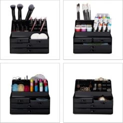 Relaxdays Make-up Organizer - Tweedelig - Cosmetica Opbergdoos - Wit -Mode-Cosmetica Winkel 1200x1198 41