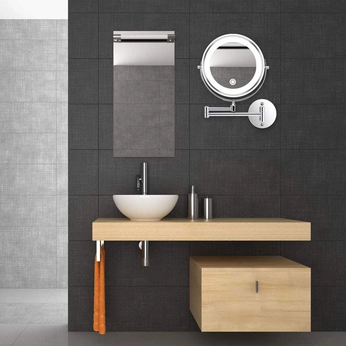 MH Products - Make Up Spiegel - Rond - Wanspiegel - Spiegellamp - 5x Vergroting - 17,5 Cm CM 9 MH Products - Make Up Spiegel - Rond - Wanspiegel - Spiegellamp - 5x Vergroting - 17,5 Cm CM - Afbeelding 7