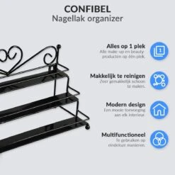 Confibel Nagellak Organizer - Nagellak Flesjes Houder - Essentiële Oliën Organizer - Rek Voor Flesjes - Wanddecoratie - Zwart 21 Confibel Nagellak Organizer - Nagellak Flesjes Houder - Essentiële Oliën Organizer - Rek Voor Flesjes - Wanddecoratie - Zwart -Mode-Cosmetica Winkel 1200x1200 1076