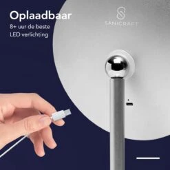 Make-up Spiegel Van Sanicraft® - USB Oplaadbaar - 360 Graden Draaibaar - Make Up Spiegel Met LED Verlichting - Afneembaar 10x Vergroting Spiegeltje - Diameter 17cm -Mode-Cosmetica Winkel 1200x1200 1090