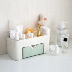 IBright Make-Up Organizer Met Lade - Cosmetica Opbergdoos - Bureau Organizer - Groen -Mode-Cosmetica Winkel 1200x1200 1105