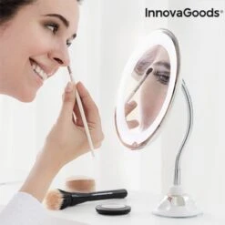 Innovagoods Led Vergrotende Spiegel Met Flexibele Arm En Zuignap Mizoom - Spiegel Met Verlichting - Spiegel - Spiegel Met Zuignap - Spiegel Met Verlichting - Badkamerspiegel Met Led Verlichting - Spiegel Met Verlichting Make Up - Spiegel Met Licht -Mode-Cosmetica Winkel 1200x1200 1130
