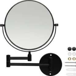 LYVION Make-up Spiegel - Scheerspiegel - Vergrootspiegel - 2 Spiegels - Voor Aan De Wand - Uitklapbaar - Verstelbaar - Cosmeticaspiegel - Dubbelzijdig - RVS - Zwart -Mode-Cosmetica Winkel 1200x1200 1131