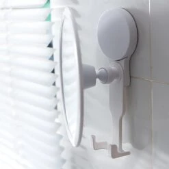 Merkloos Douche Spiegel Met Scheermeshouder - Badkamer - Douche - Scheren - Make Up - Scheerspiegel - Rond