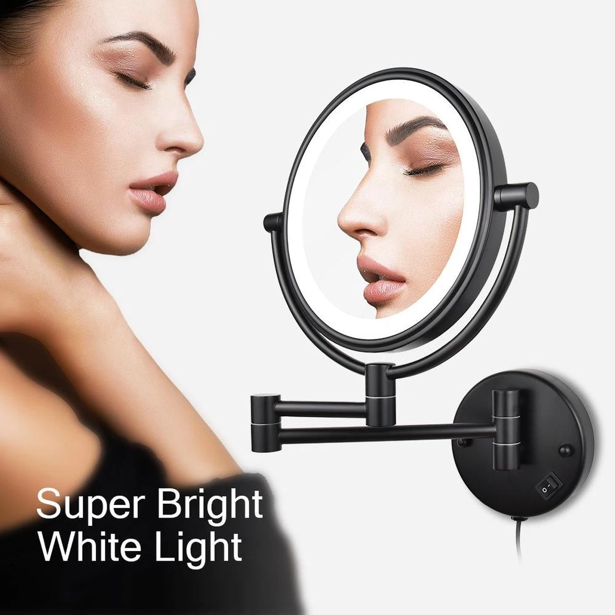 SaniDreams Thora - Make-up Spiegel-rond-zwart-10x Vergroot 3 SaniDreams Thora - Make-up Spiegel-rond-zwart-10x Vergroot