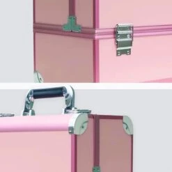 Confibel Cosmetica Koffer - Make Up Koffer Uitklapbaar - 5 Opbergbakken Make-up Koffer - Beautycase/Visagiekoffer /Cosmeticakoffer /Beautycase/ Nagelstylistekoffer - Roze -Mode-Cosmetica Winkel 1200x1200 1173