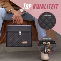 Make Up Koffer En Organizer - Beautycase Met Spiegel - Dames - Cosmetica En Visagie - Zwart -Mode-Cosmetica Winkel 1200x1200 1186