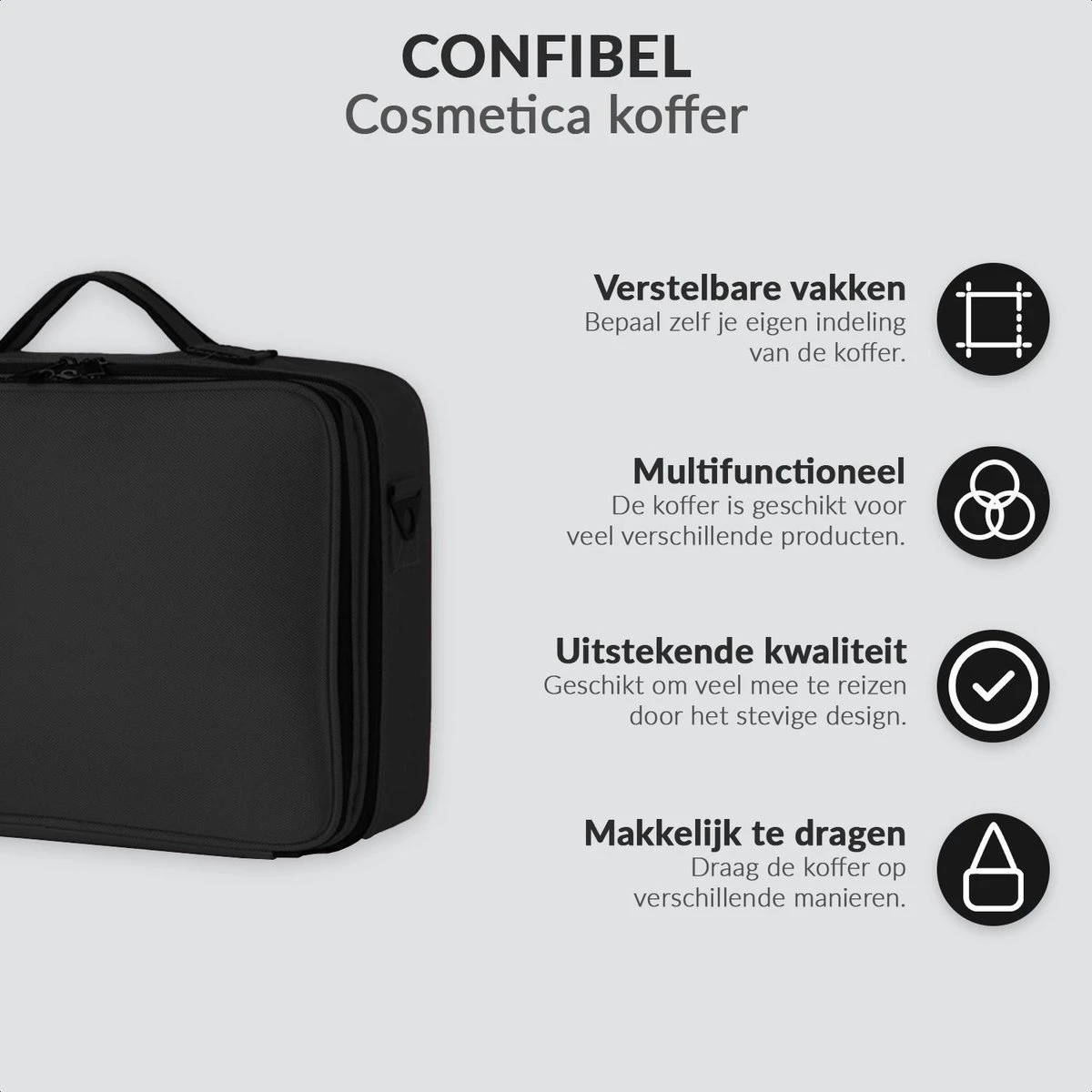 Cosmetica Koffer - Make-up Koffer Met Verstelbare Vakken - Visagie En Nagelstyliste Beauty Koffer - 40x30x14CM 13 Cosmetica Koffer - Make-up Koffer Met Verstelbare Vakken - Visagie En Nagelstyliste Beauty Koffer - 40x30x14CM - Afbeelding 11