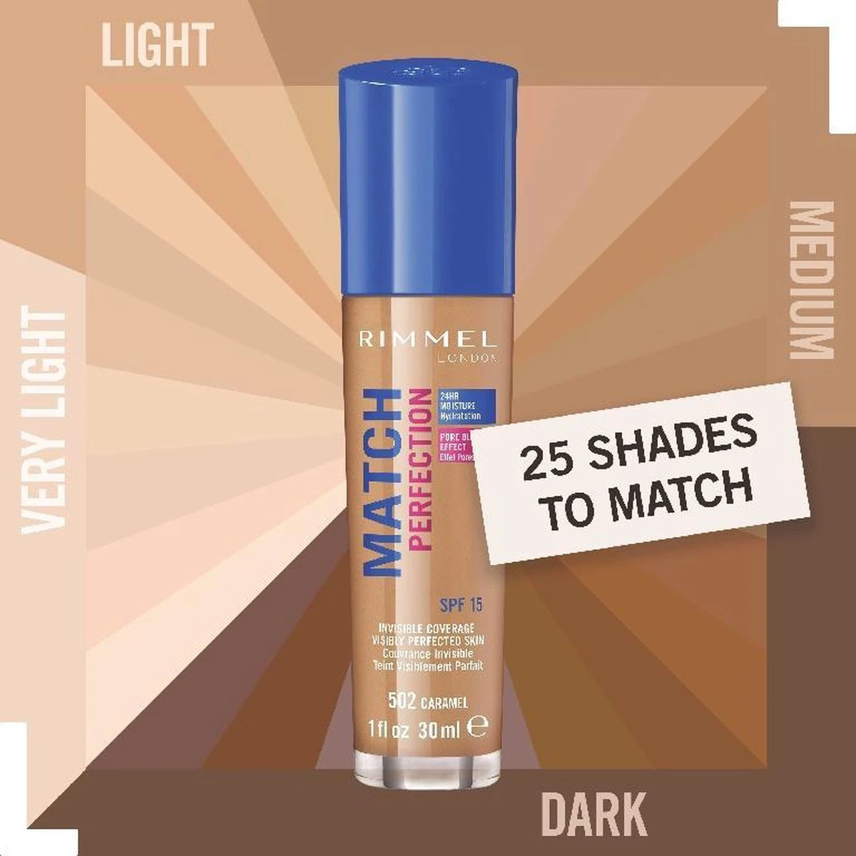 Rimmel London Match Perfection Foundation 502 Caramel 5 Rimmel London Match Perfection Foundation 502 Caramel - Afbeelding 3