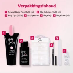 Miss Jules® Polygel Kit - 30 Ml Nude Pink - Polygel Nagels Starterspakket – Polygel Set Incl. Instructievideo (NL) – Polygel Starters Kit -Mode-Cosmetica Winkel 1200x1200 860