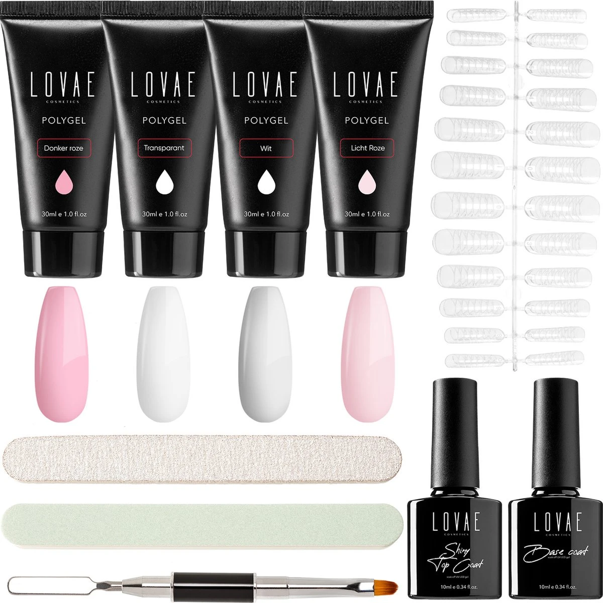Lovae Cosmetics Polygel - Polygel Kit - Nagels Starterspakket - Nageltips - Builder Gel - Set Van 4 Kleuren - 4 X 30 Gr 3 Lovae Cosmetics Polygel - Polygel Kit - Nagels Starterspakket - Nageltips - Builder Gel - Set Van 4 Kleuren - 4 X 30 Gr