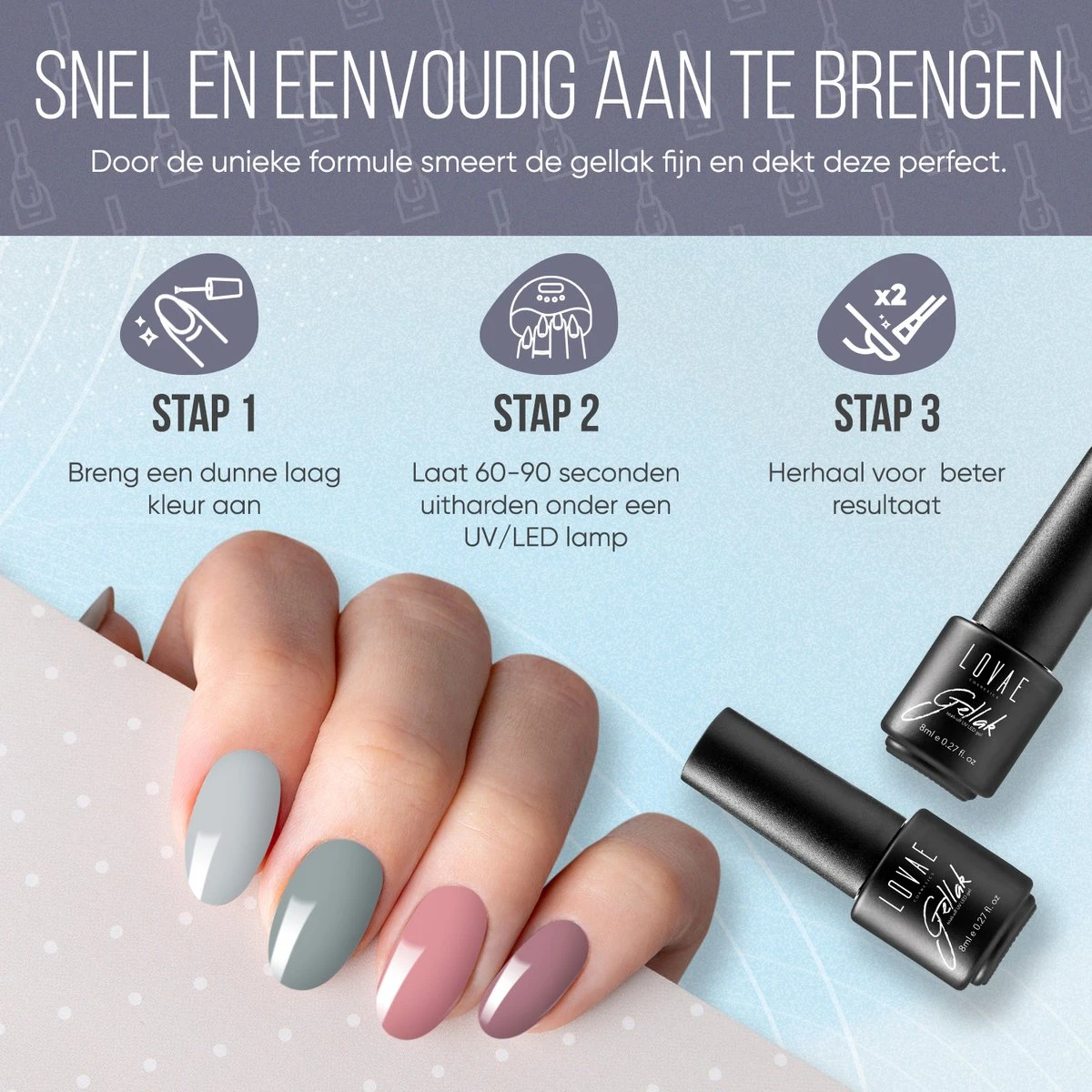 Gellak Starterspakket - Gellak - Gel Nagellak - Gellak Set - 6x8ML Kleuren - Nude Edition - Gellac - Nude Kleuren 9 Gellak Starterspakket - Gellak - Gel Nagellak - Gellak Set - 6x8ML Kleuren - Nude Edition - Gellac - Nude Kleuren - Afbeelding 7