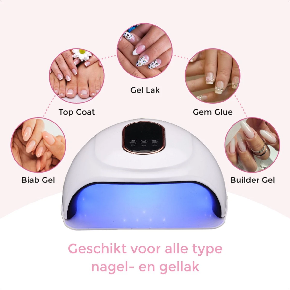 Price2buy UV Lamp Gelnagels + Extra's - Nagellamp - Set Met Nageldroger - Gellak Lamp - Draagbaar 6 Price2buy UV Lamp Gelnagels + Extra's - Nagellamp - Set Met Nageldroger - Gellak Lamp - Draagbaar - Afbeelding 4