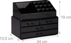 A&K 2in1 Make-up Organizer - 4 Lades Cosmetica Opbergdoos - Kaptafel - Zwart -Mode-Cosmetica Winkel 1200x731 1