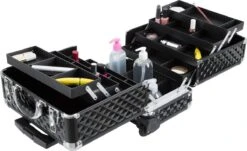 Dreamble Make-up Koffer - Make-up Trolley - Zwart - Rijdbaar - Met Wieltjes - Compact - 8 Vakken - Met Slot - 2 Sleutels -Mode-Cosmetica Winkel 1200x732 3