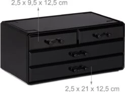 Relaxdays Make-up Organizer - Tweedelig - Cosmetica Opbergdoos + Lippenstift Houder - Zwart -Mode-Cosmetica Winkel 1200x877 2