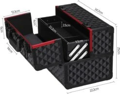 Make-upkoffer, Kapperskoffer, Cosmeticakoffer, Lege Nagelkoffer, Multikoffer, Afsluitbaar Voor Nageldesign/massageolie/fotoapparatuur, 34,7 X 22,2 X 25 Cm , Volledig Zwart HM-YAHEE-411233 -Mode-Cosmetica Winkel 1200x946