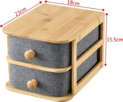 Bureau Organizer Arsivik Met 2 Lades Bamboe 15,5x18x23 Cm -Mode-Cosmetica Winkel 1200x995 2