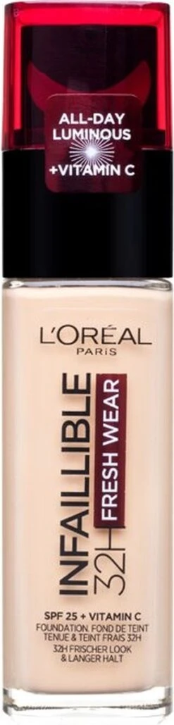 L’Oréal Paris Make-Up Designer Infaillible 24HR Fresh Wear Foundation - 120 Vanille - Langhoudende Foundation Met SPF 25 - 30 Ml -Mode-Cosmetica Winkel 288x1200