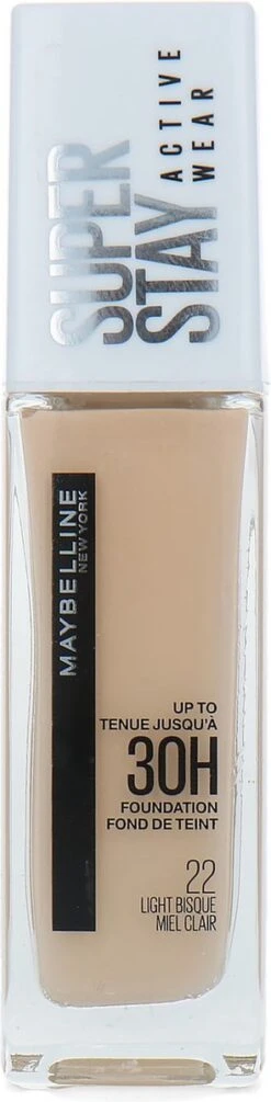 Maybelline New York - SuperStay 30H Active Wear Foundation - 22 Light Bisque - Foundation - 30ml (voorheen Superstay 24H Foundation)