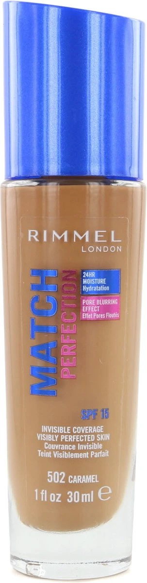 Rimmel London Match Perfection Foundation 502 Caramel 10 Rimmel London Match Perfection Foundation 502 Caramel - Afbeelding 8