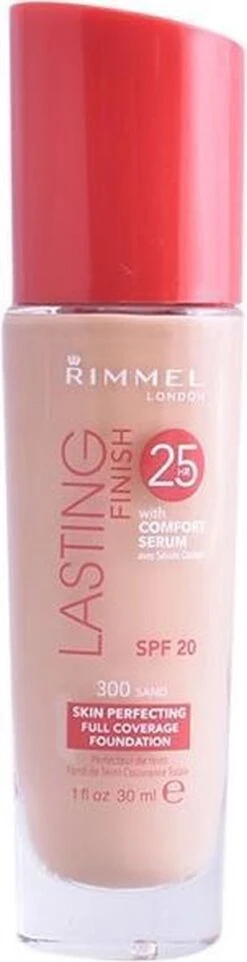 Rimmel London Lasting Finish Foundation - 300 Sand -Mode-Cosmetica Winkel 308x1200 1