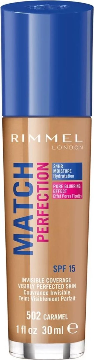 Rimmel London Match Perfection Foundation 502 Caramel 3 Rimmel London Match Perfection Foundation 502 Caramel