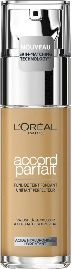 L’Oréal Paris - Accord Parfait Foundation - 4N - Natuurlijk Dekkende Foundation Met Hyaluronzuur En SPF 16 - 30 Ml